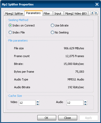 mpeg-demux property page
